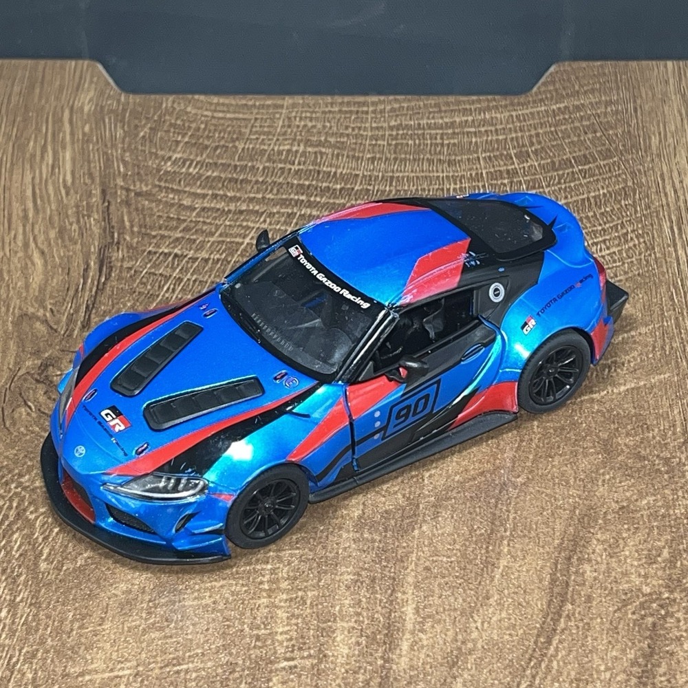 Kinsmart TOYOTA GR SUPRA Blue Diecast Plastic Racing Concept Car 1:36 No Spoiler